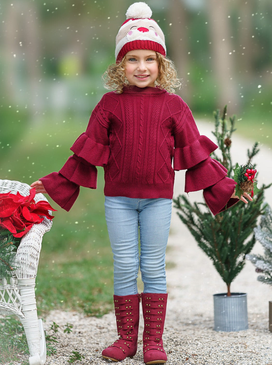 Girls burgundy jumper best sale