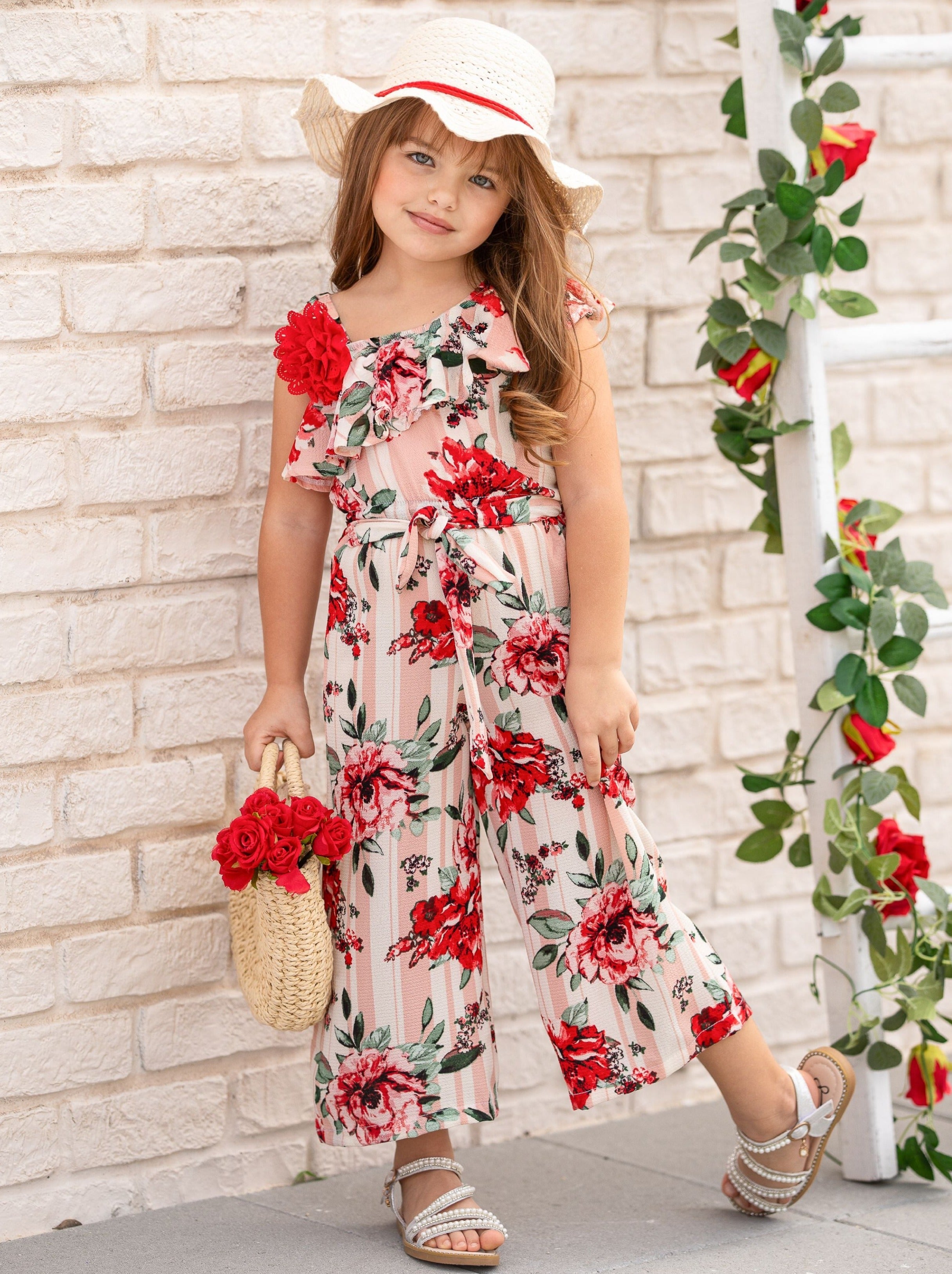 Floral jumpsuit cheap for girls