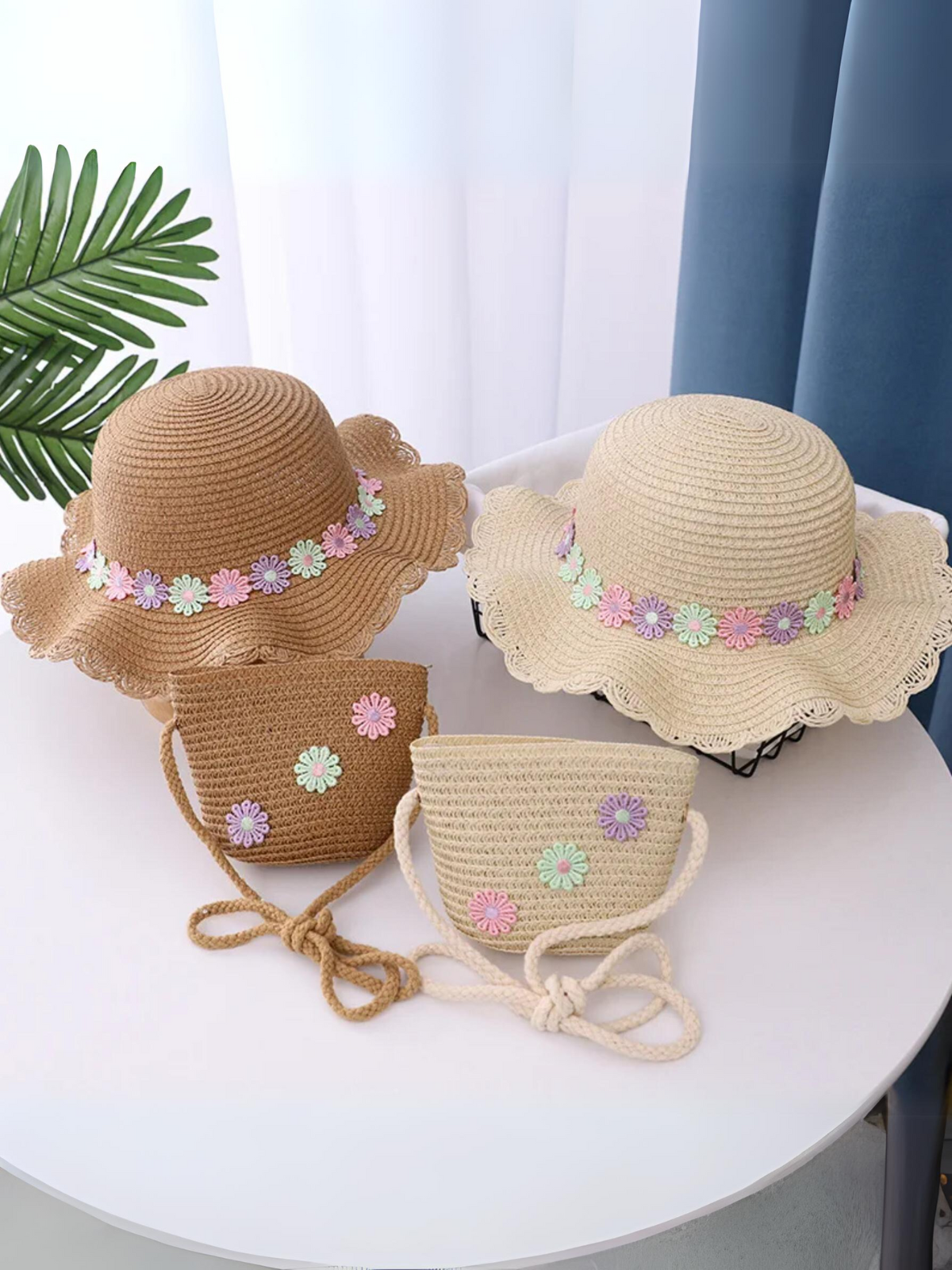 Little Blossom Daisy Straw Hat Set – Mia Belle Girls