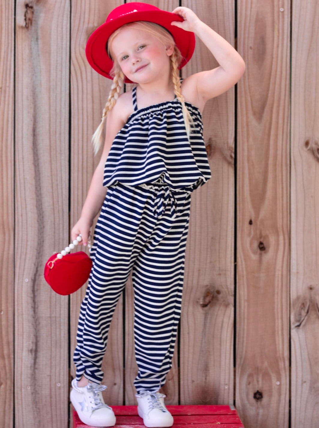 Cute Toddler Outfit  Girls Striped Bubble Top & Drawstring Pants – Mia  Belle Girls