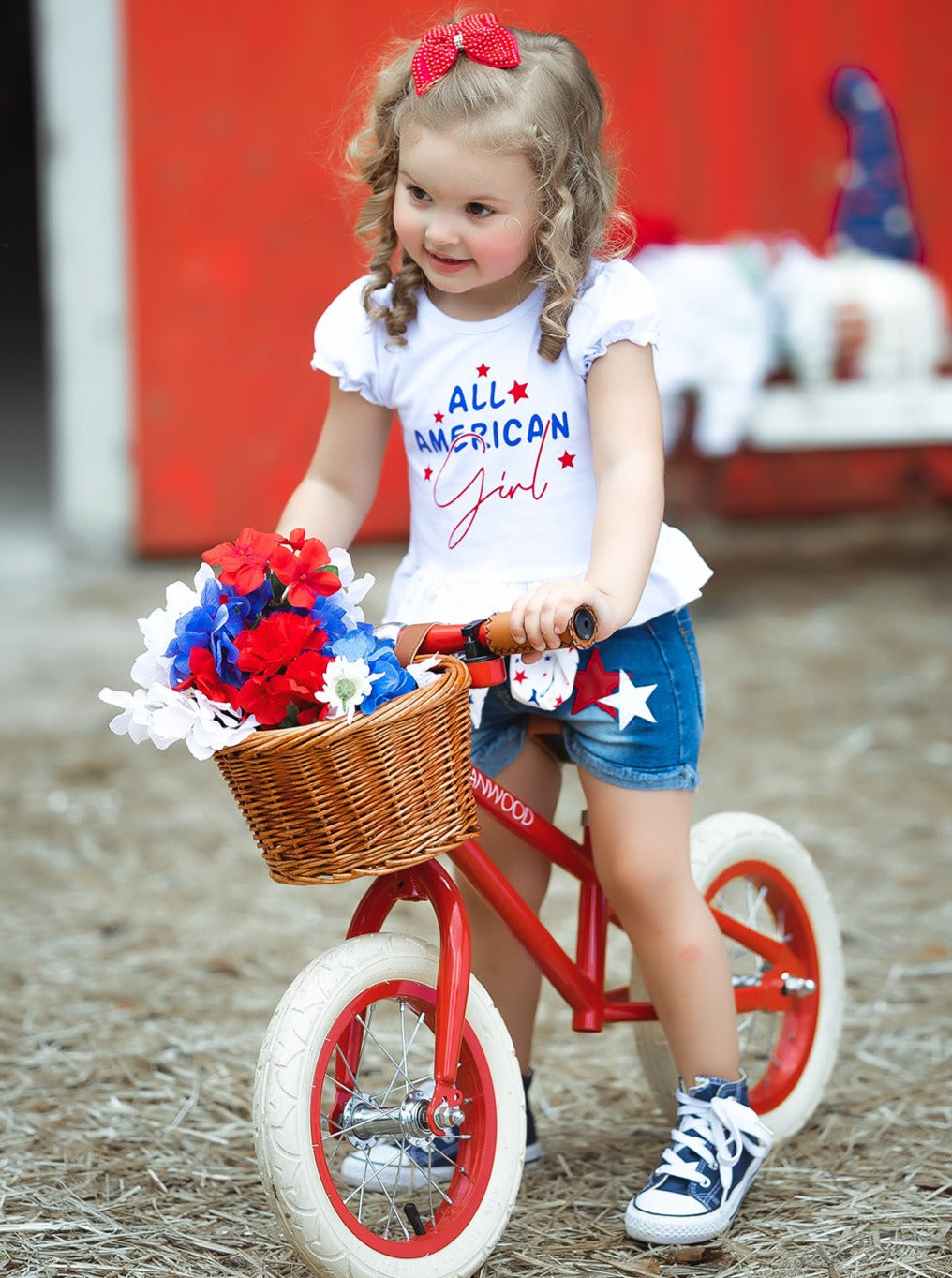 Girls 4th of July Outfit | All American Girl Top & Sashed Denim