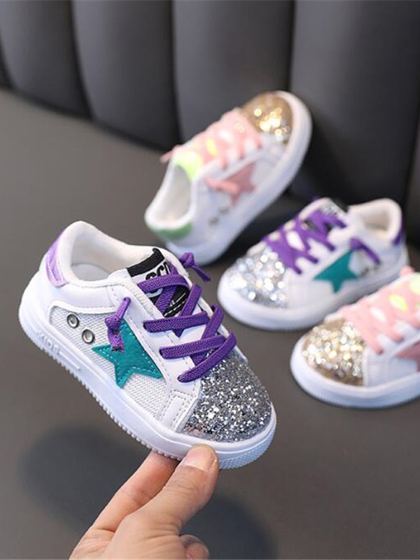 Demonstreer krassen Leonardoda Kids Shoes By Liv & Mia | Girls Glitter Toe Star Low Top Sneakers – Mia  Belle Girls