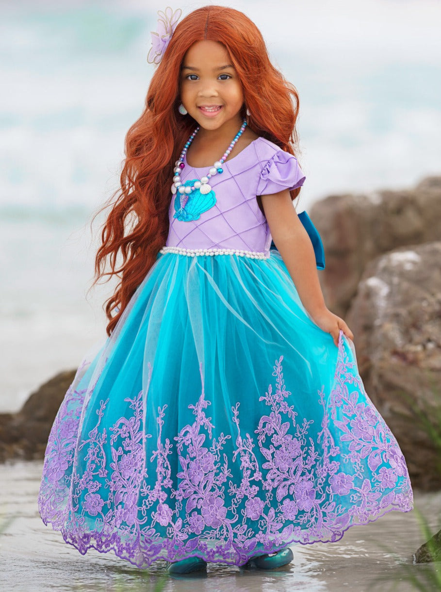 Halloween Costumes | Little Mermaid Inspired Dress | Mia Belle Girls 5Y