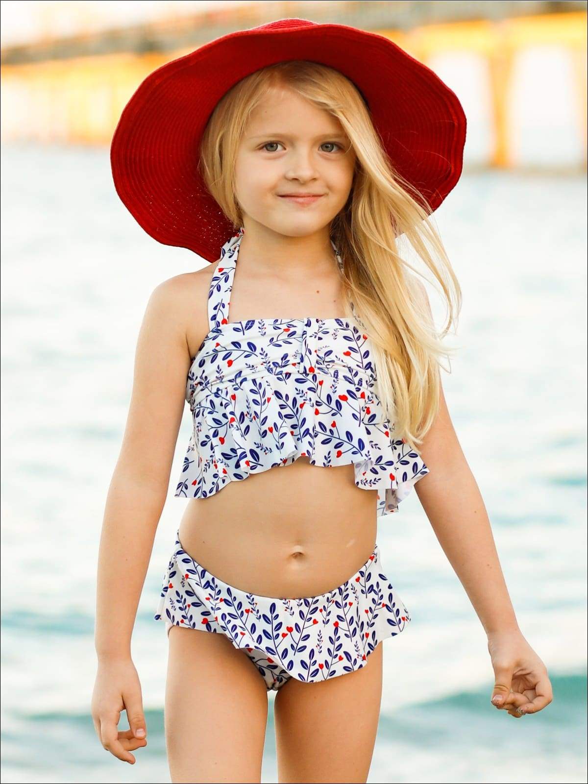 Toddler Swimwear  Girls One Shoulder High-Wasted Two-Piece Swimsuit – Mia  Belle Girls