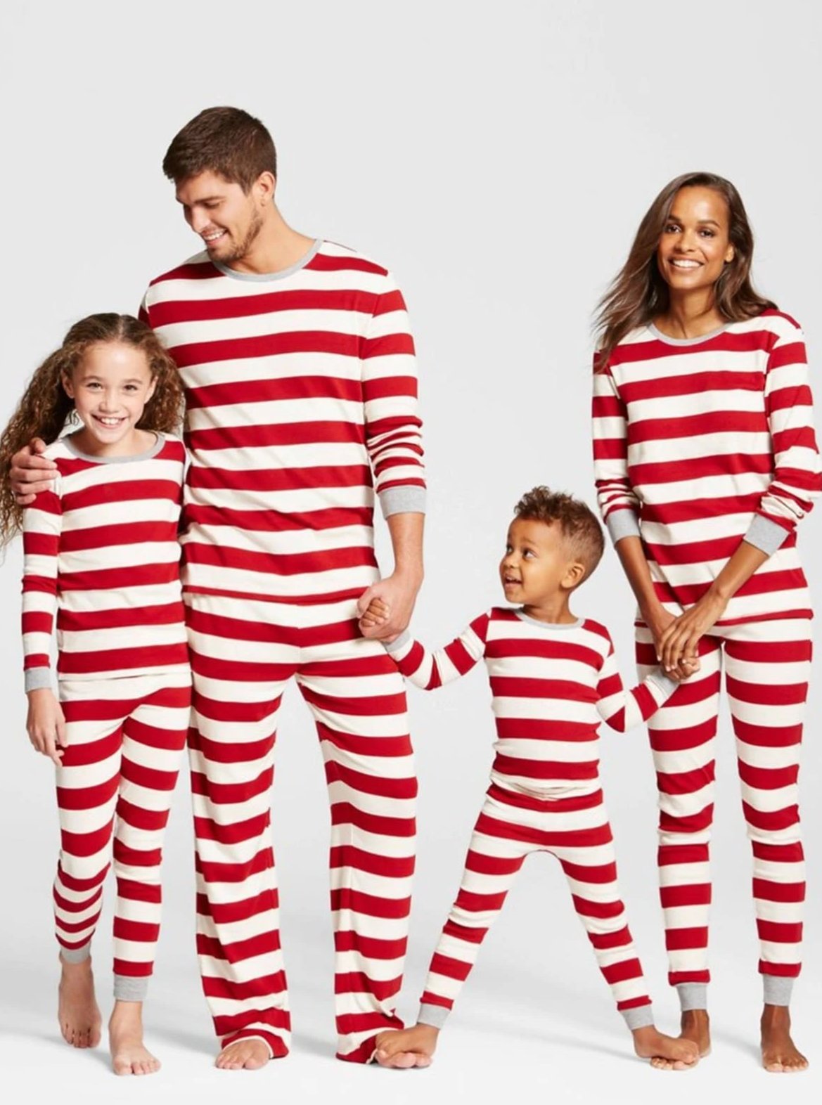 Family Christmas Pajamas Sets  Cuffed Candy Cane Striped Pajama