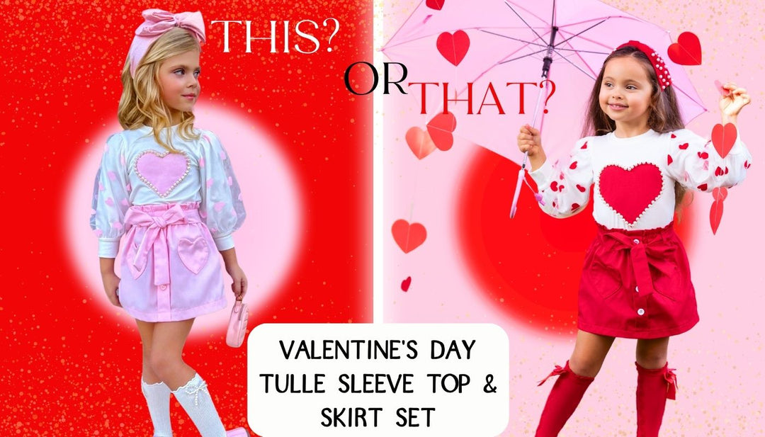 Cupid's Cuties Fashion Showdown: Valentine's Tops & Skirt Set This Or That