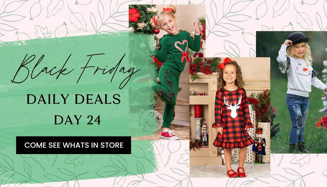 Mia Belle Girls Black Friday Daily Deals: Christmas & Snowman Outfits