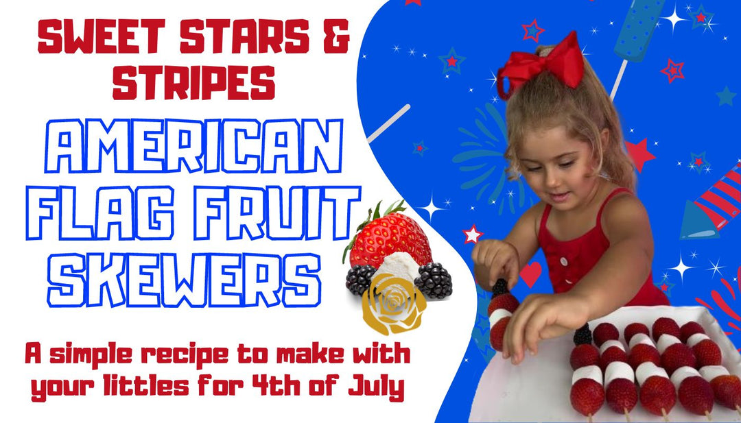 Kid Friendly American Flag Fruit Skewer Recipe | Mia Belle Girls Blog