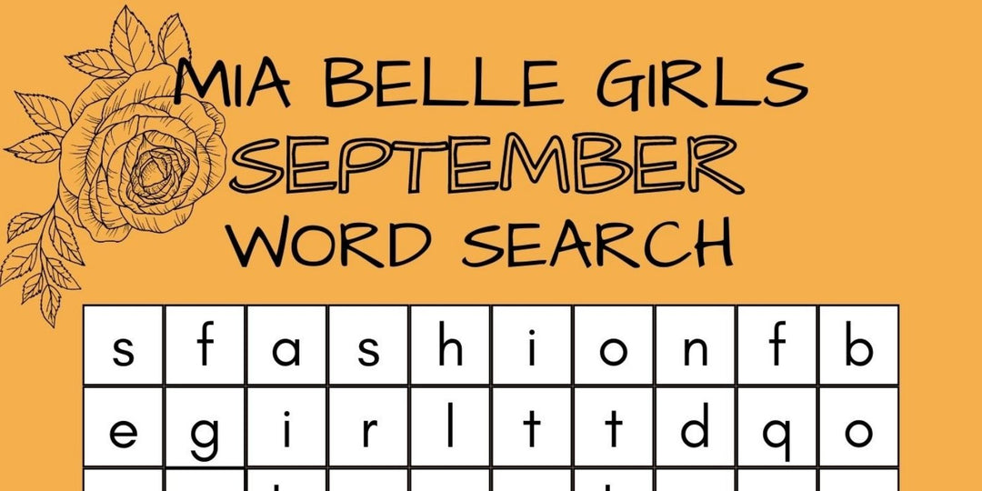 Mia Belle Girls September Word Search