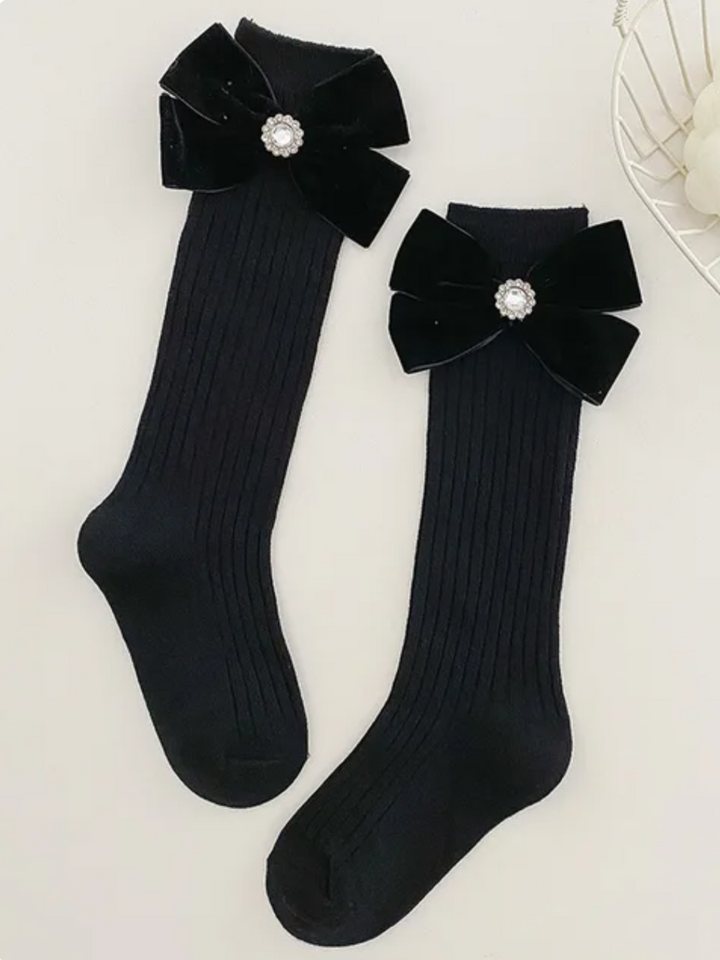 Schwarze Dollhouse Darling-Socken mit Schleife