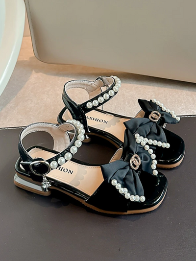 Darling Diva Bow Sandals with Pearls By Liv and Mia