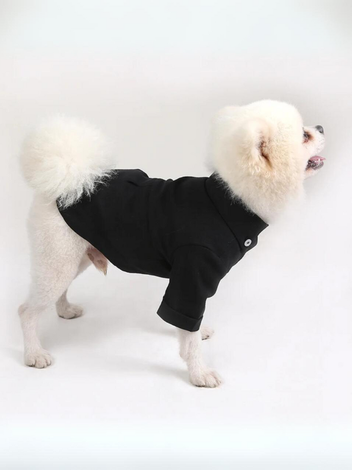 Dog Stylish White Button-Up Shirt