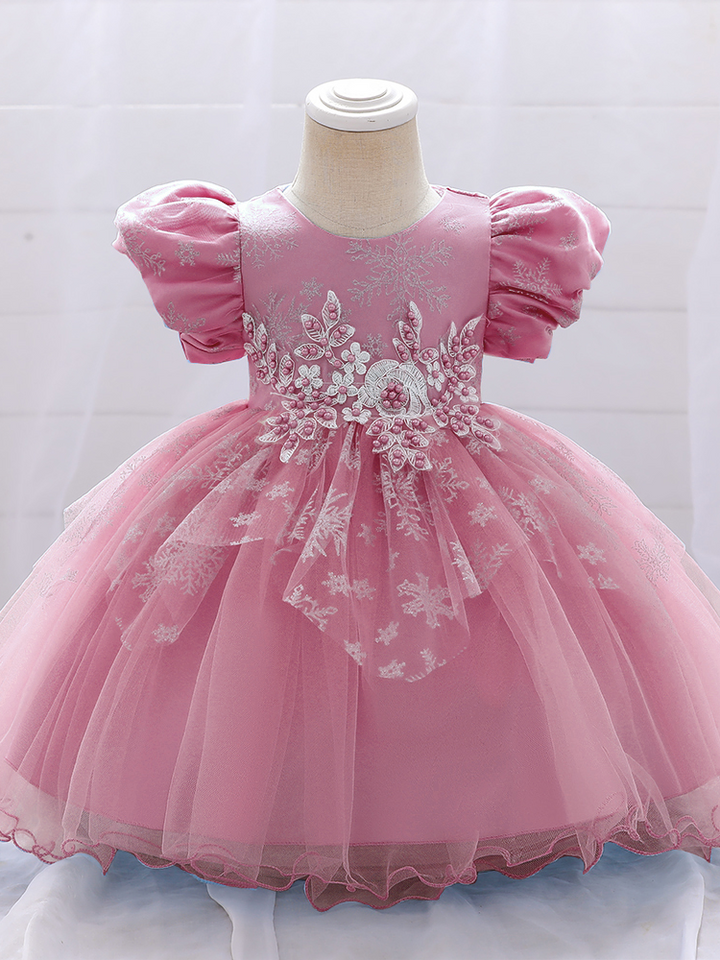 Girls Winter Holiday Dress | Toddlers Sparkle Lace Princess Dress