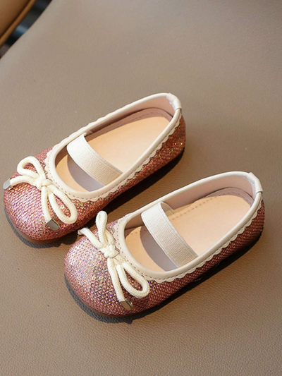 Girls Sparkle Bow Ballet Flats by Liv and Mia