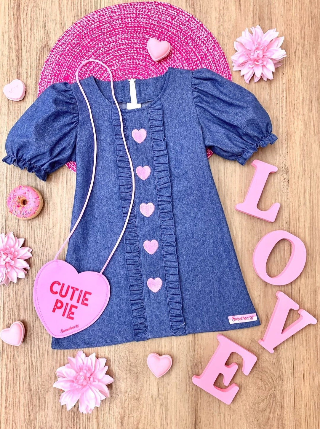 Sweethearts x Mia Belle Girls Denim Dress & Purse Set