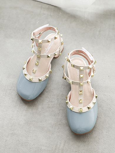 Shoes By Liv & Mia | Studded Ankle Strap Flats - Mia Belle Girls