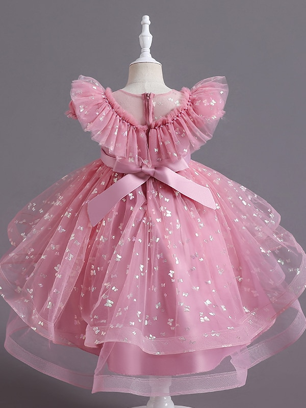 Girls Winter Holiday Dress | Sparkle Butterfly Flutter Tulle Dress