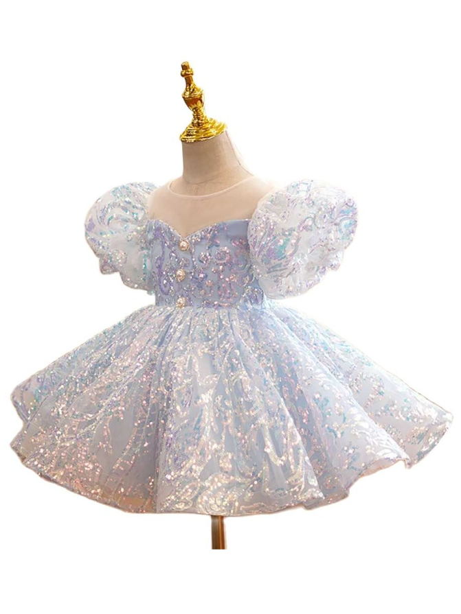 Mia Belle Girls Sequin Cupcake Princess Dress | Girls Formal Dress 