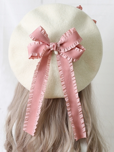 Girls Parisian Double Bow Beret