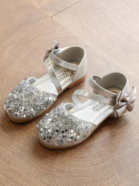 Mia Belle Girls Silver Sequin Ballerina Flats | Shoes By Liv and Mia