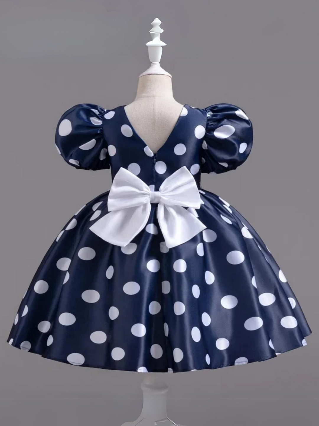 Mia Belle Girls Polka Dot Puff Sleeve Dress Set | Girls Spring Dresses