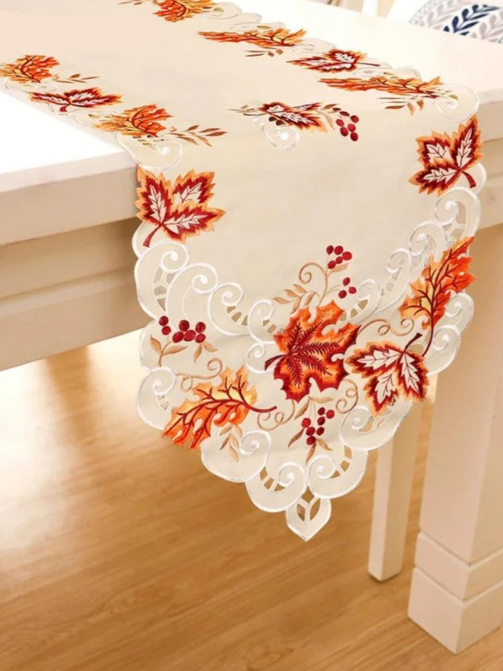 Thanksgiving Fall Harvest Maple Leaf Table Runner