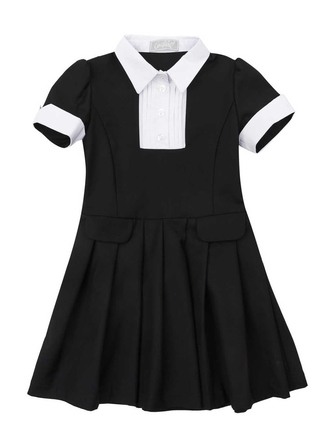 Kids Couture x Mia Belle Girls Elegant Black Pleated Dress