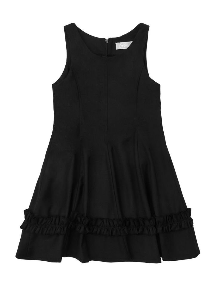 Black Classic Elegance Ruffle Jumper Dress by Kids Couture