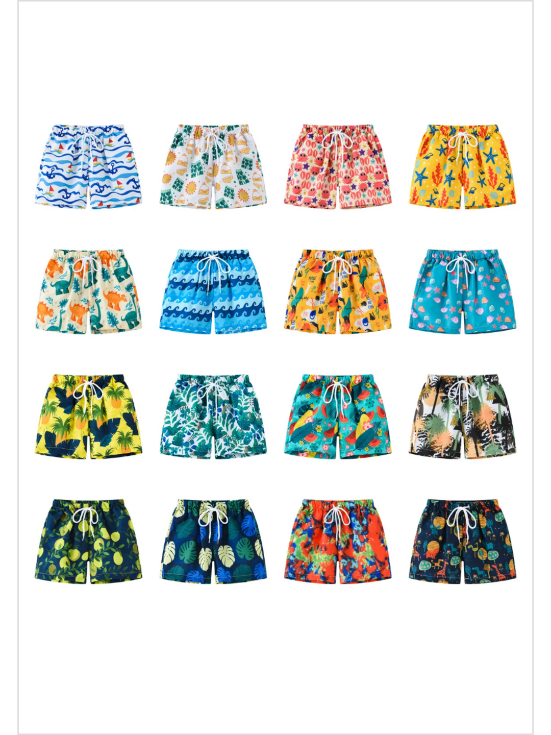 Boys Multicolor Swim Trunks | Mia Belle Girls Summer Outfits