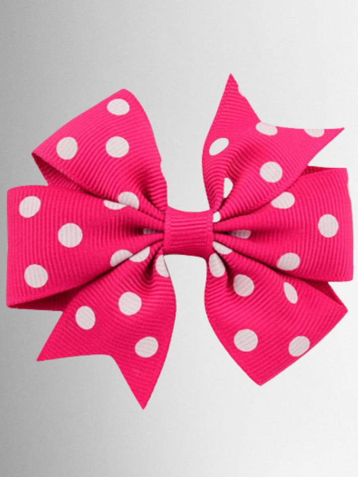 Girls Polka Dot Hair Bow Clip