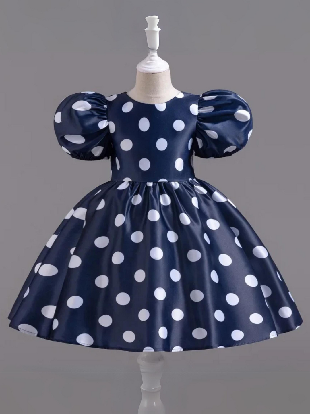 Mia Belle Girls Polka Dot Puff Sleeve Dress Set | Girls Spring Dresses