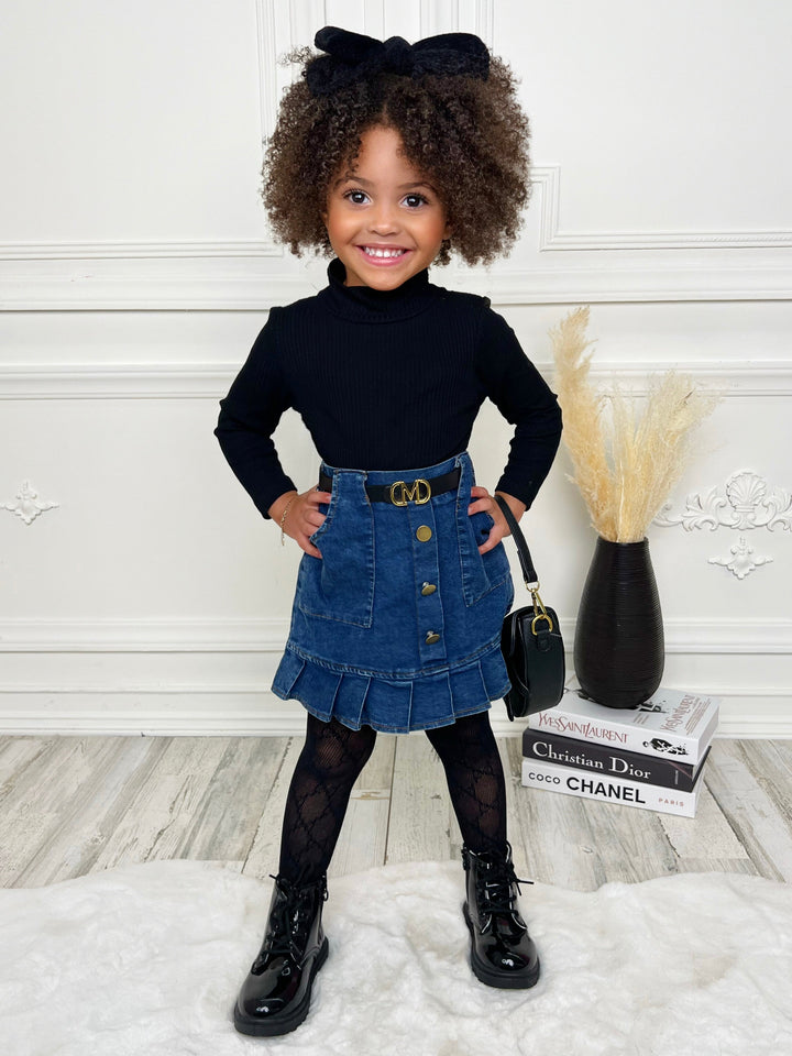 Mia Belle Girls Denim Skirt Set | Cute Outfits For Girls