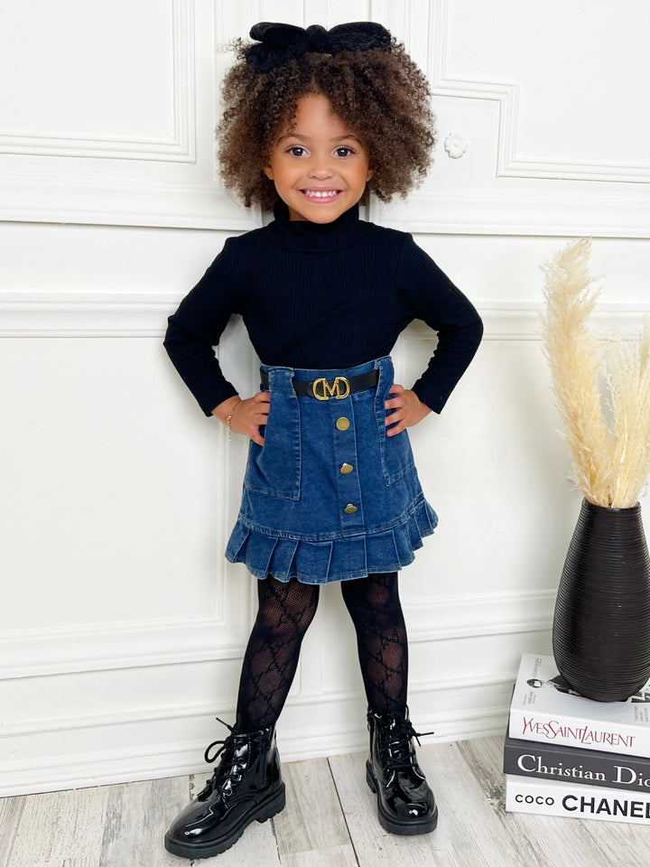 Mia Belle Girls Denim Skirt Set | Cute Outfits For Girls