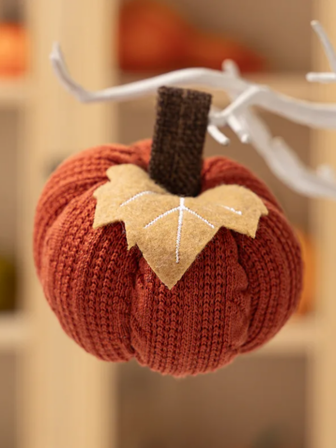 Cozy Fall Decorative Crochet Pumpkins Table Centerpiece Decor