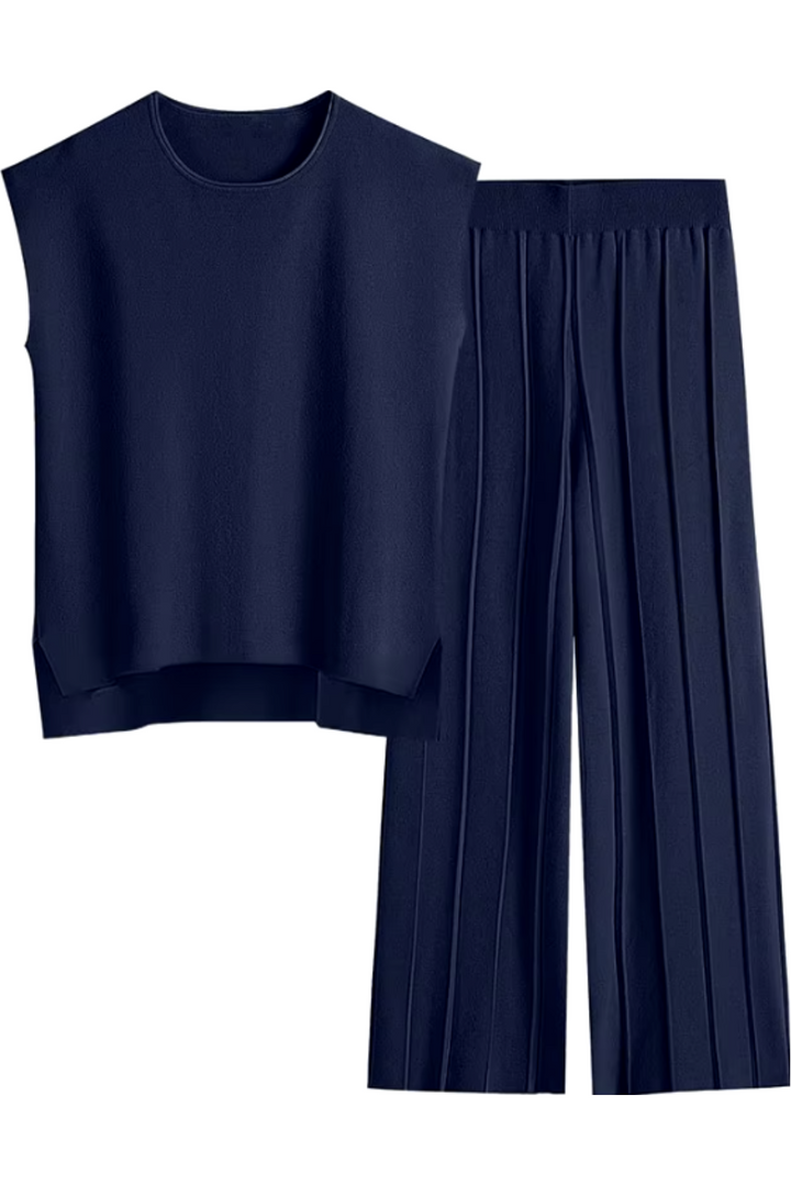 Womans Casual Chic  Sleeveless Top & Wide-Leg Pants Two-Piece Set