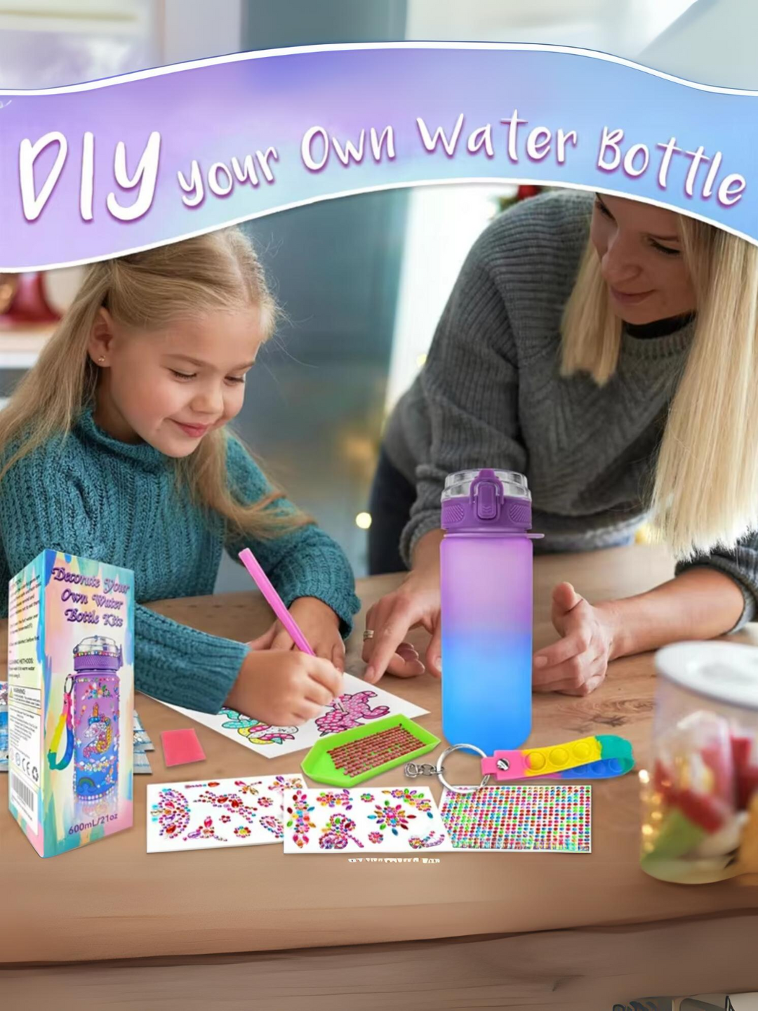 DIY Unicorn Water Bottle Craft Kit for Girls - Create, Decorate, and Stay Hydrated