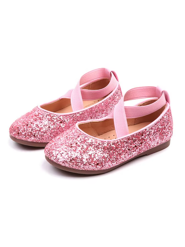 Glitzernde Mary-Jane-Ballerinas mit Prinzessinnen-Motiv von Liv und Mia