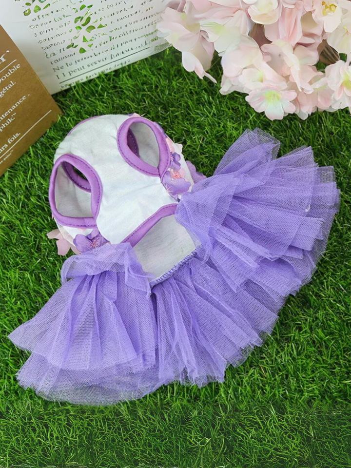 Lovely Floral Lace Chiffon Dog Summer Dress