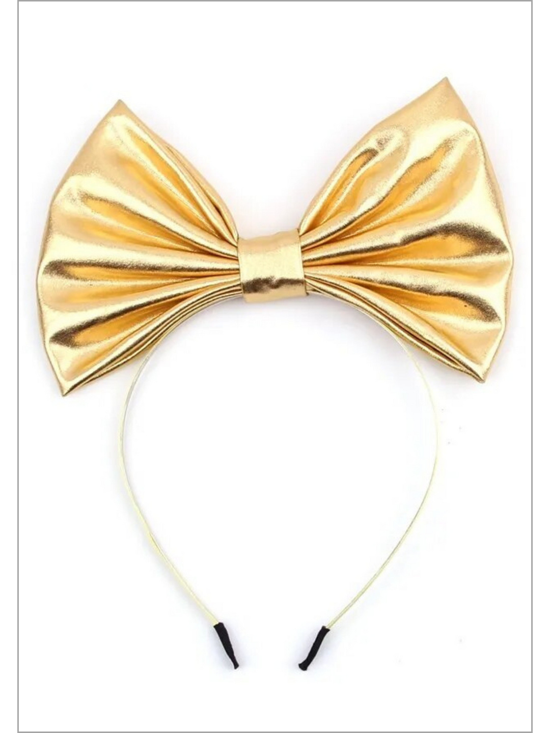 Mia Belle Girls Metallic Gold Bow Headband | Accessories