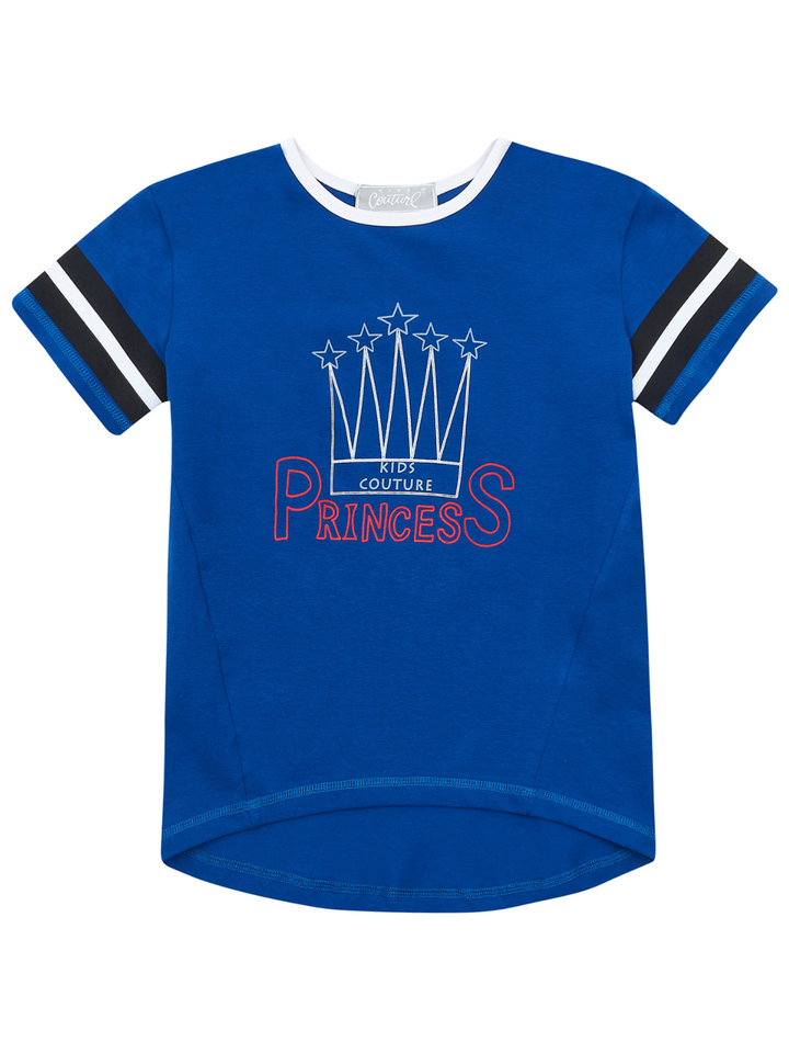 Kids Couture x Mia Belle Girls Blue Princess Hi-Lo Top