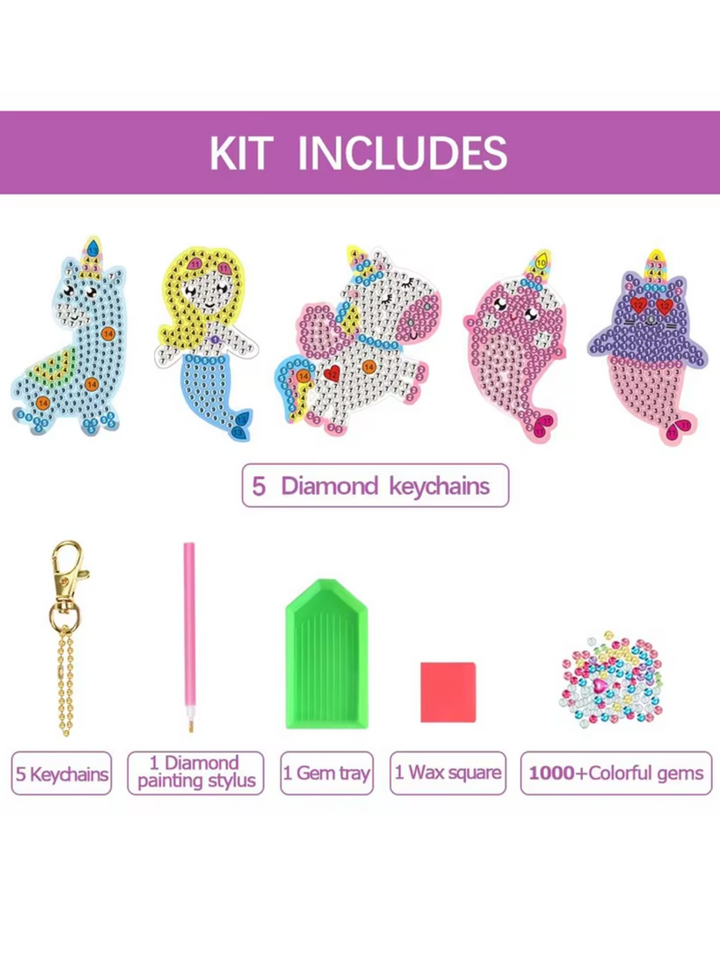 Diamond Art DIY Keychain Craft Kit