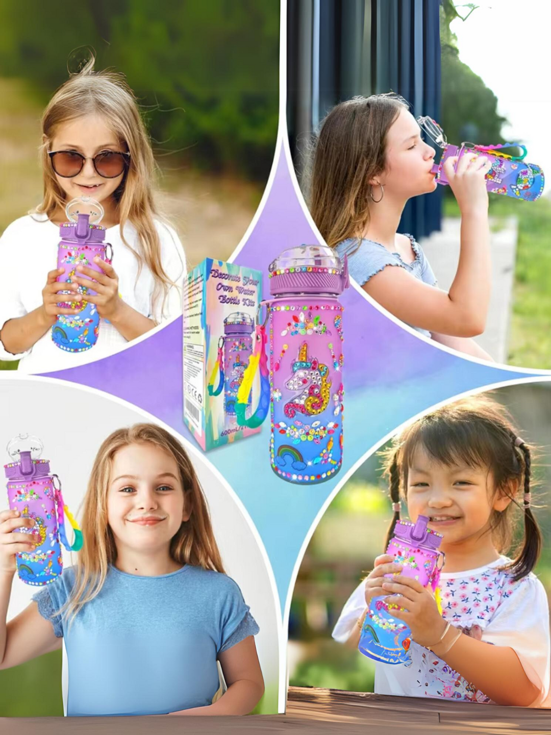 DIY Unicorn Water Bottle Craft Kit for Girls - Create, Decorate, and Stay Hydrated