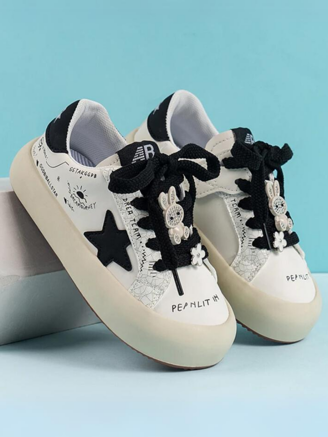 Mia Belle Girls Star Logo Print Sneakers | Shoes By Liv And Mia