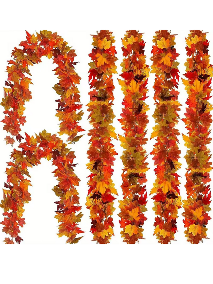 Perfect for Thanksgiving & Halloween  Festive Fall Maple Leaf Garland Decor