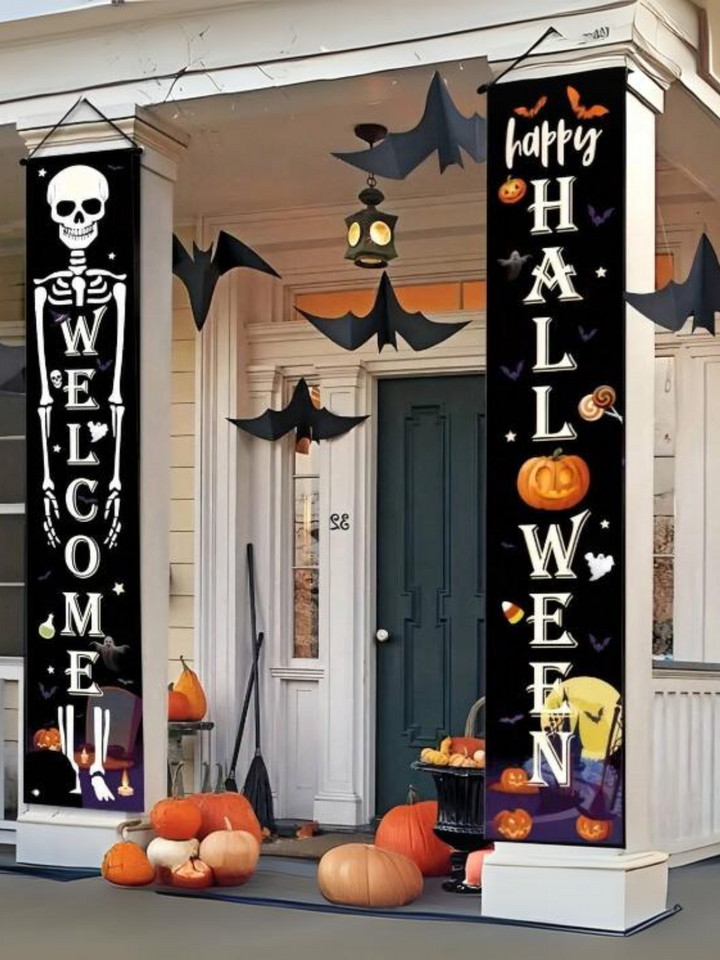 Spooky Halloween Hanging Door Curtain Banner Set