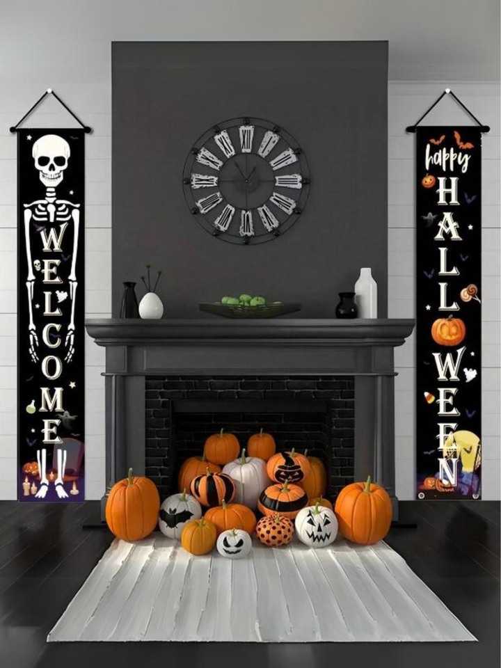 Spooky Halloween Hanging Door Curtain Banner Set