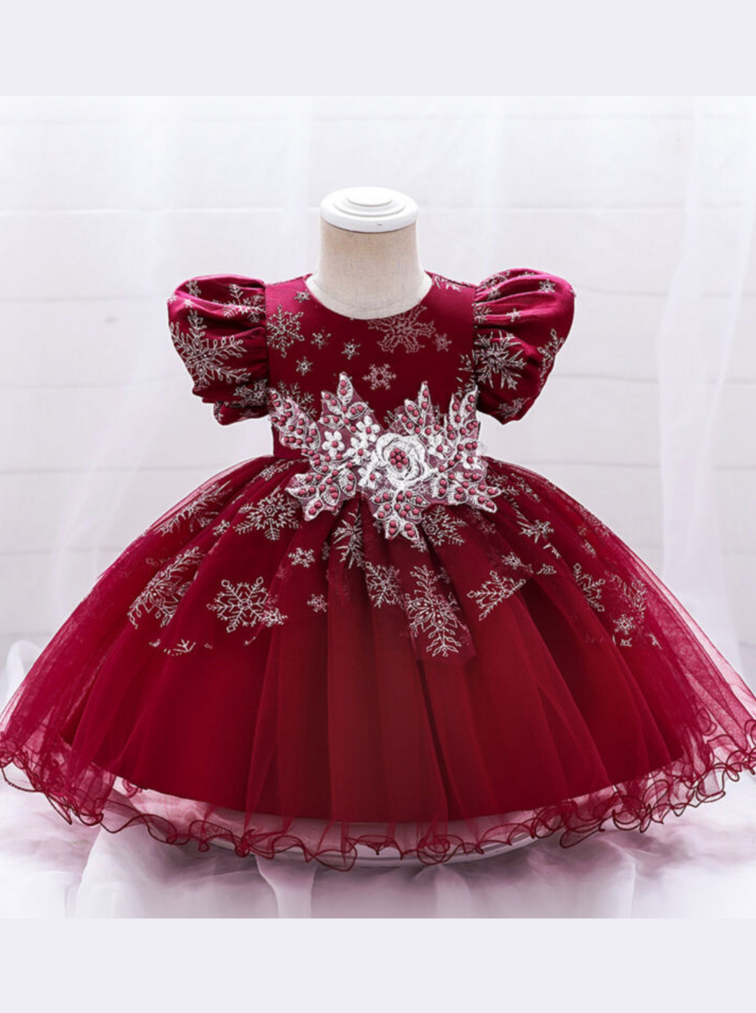 Girls Winter Holiday Dress | Toddlers Sparkle Lace Princess Dress