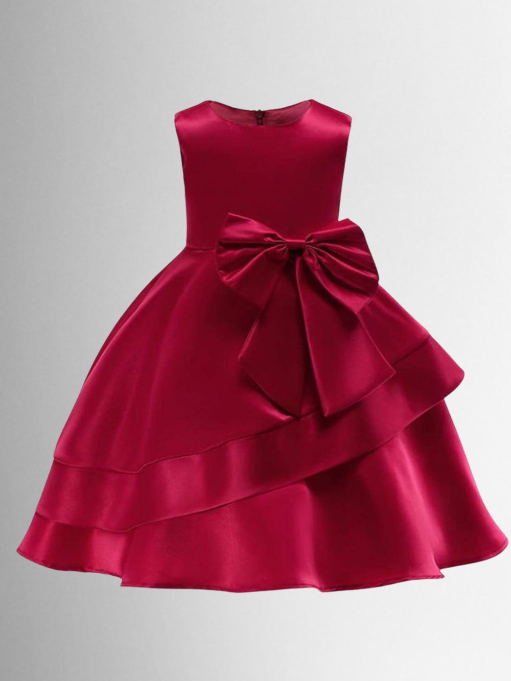 Winter Formal Dresses | Girls Asymmetrical Ruffle Hem Satin Ball Gown