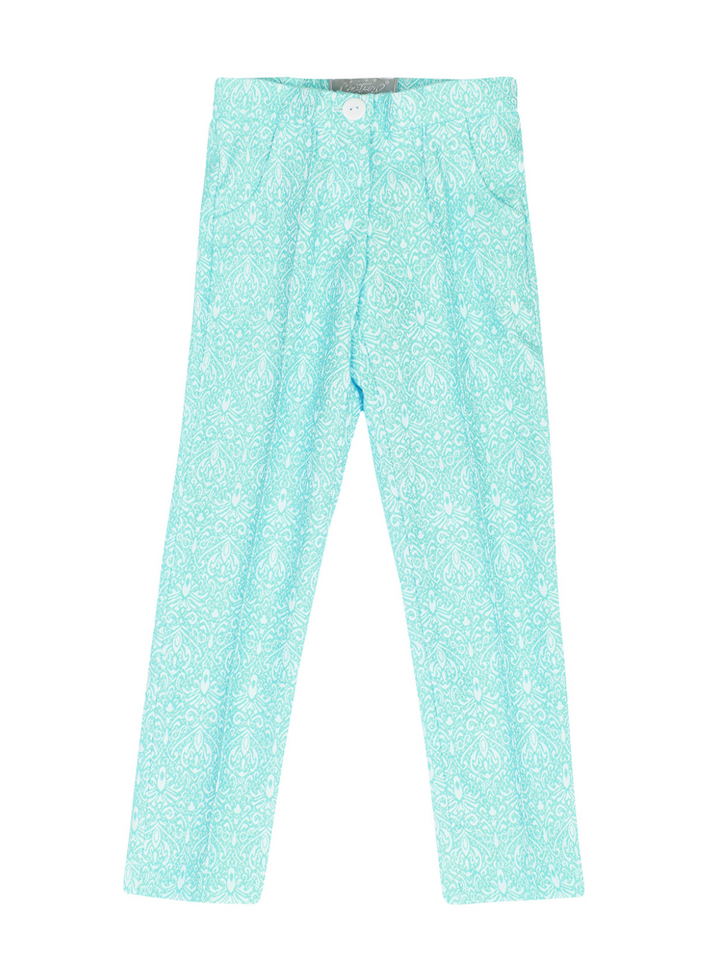 Kids Couture x Mia Belle Girls Mint Jacquard Pants