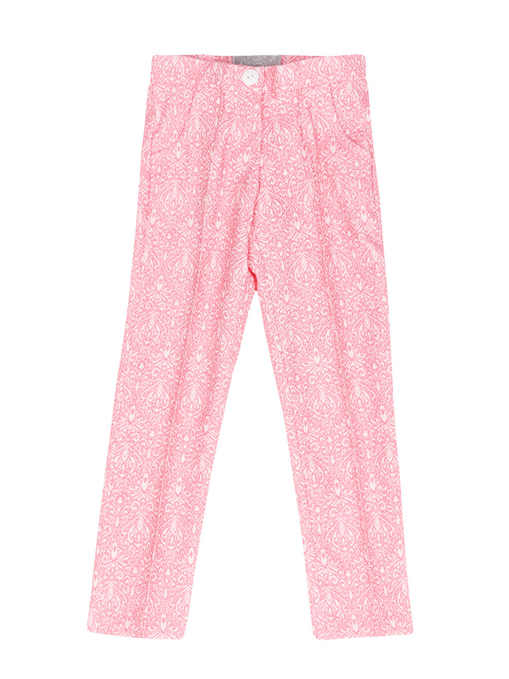 Kids Couture x Mia Belle Girls Pink Jacquard Pants